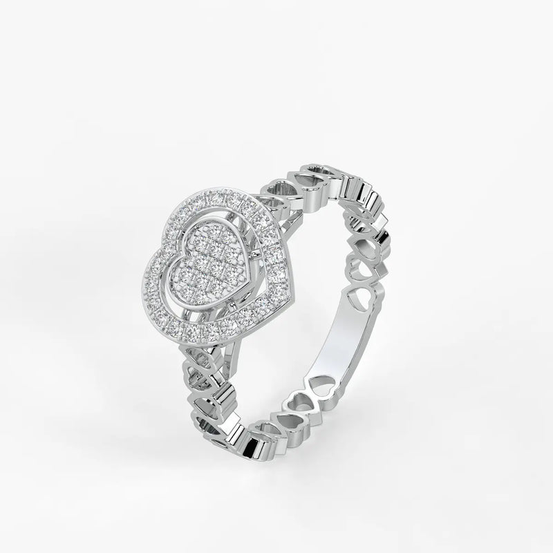Love Lattice Heart Diamond Ring