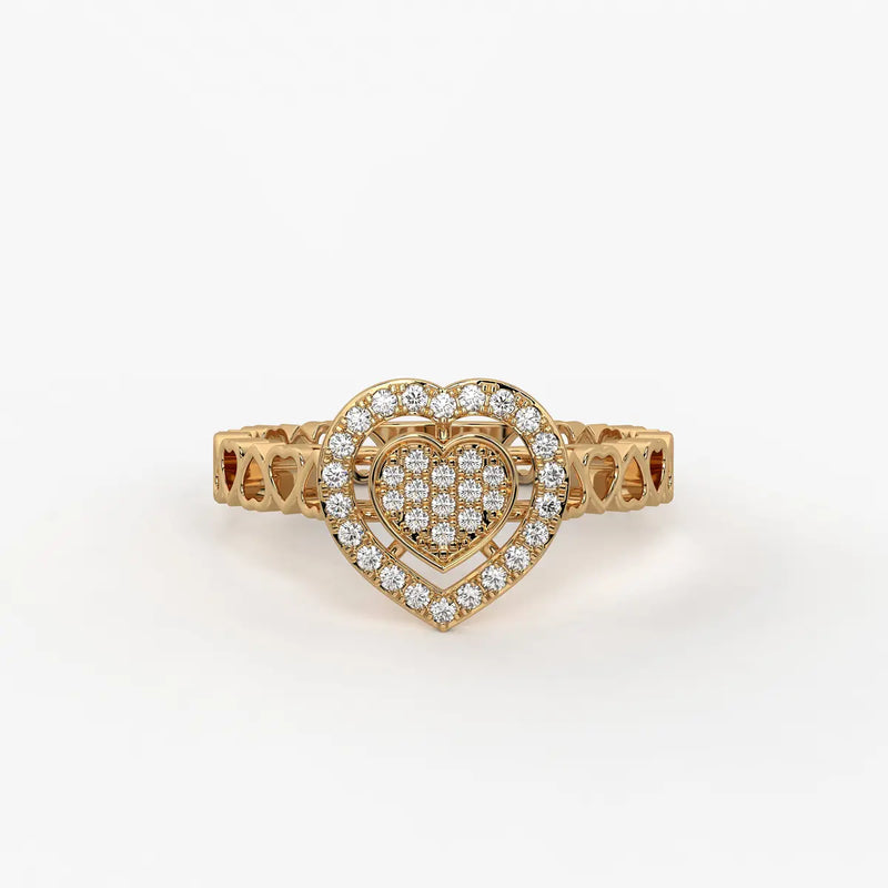 Love Lattice Heart Diamond Ring