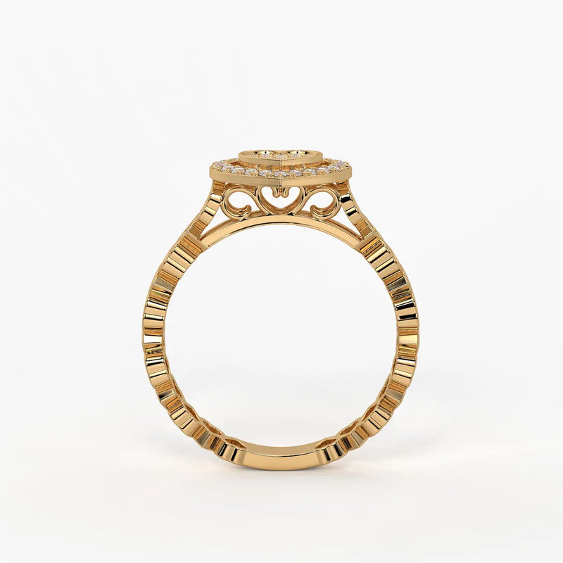 Love Lattice Heart Diamond Ring