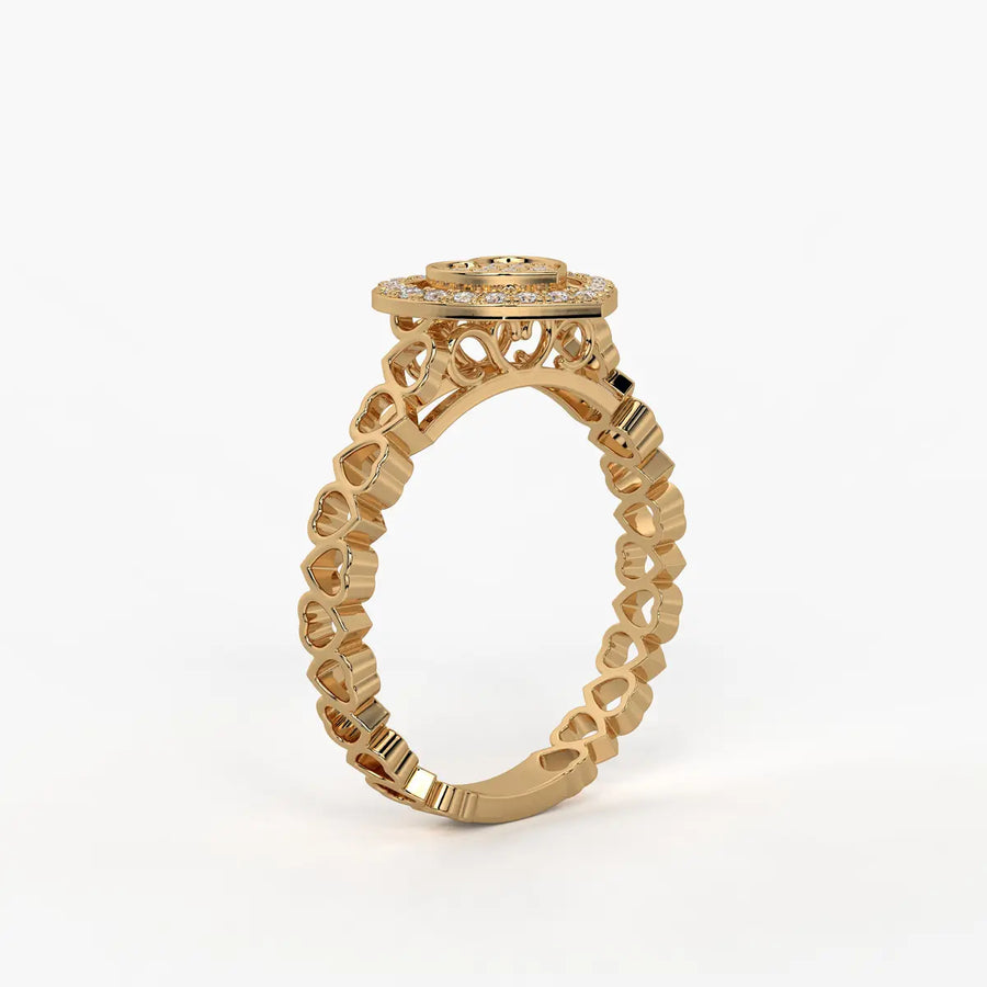 Love Lattice Heart Diamond Ring