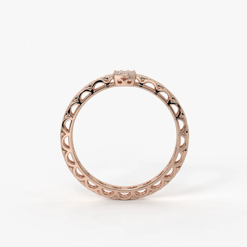 Lattice Cube Diamond Ring
