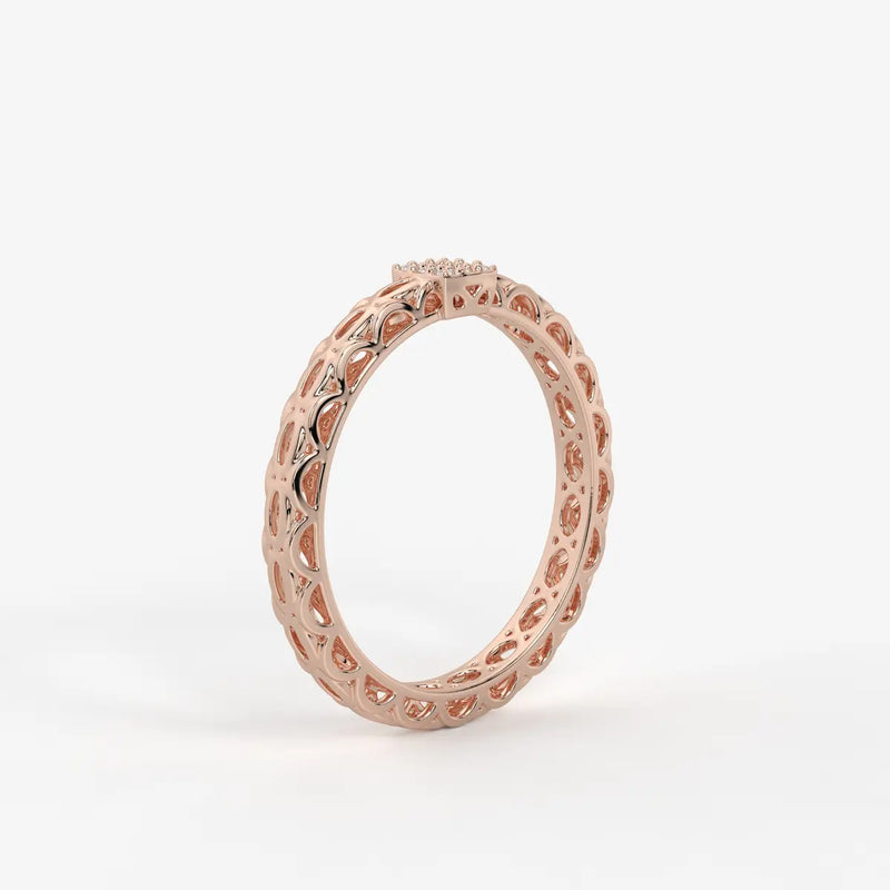 Lattice Cube Diamond Ring