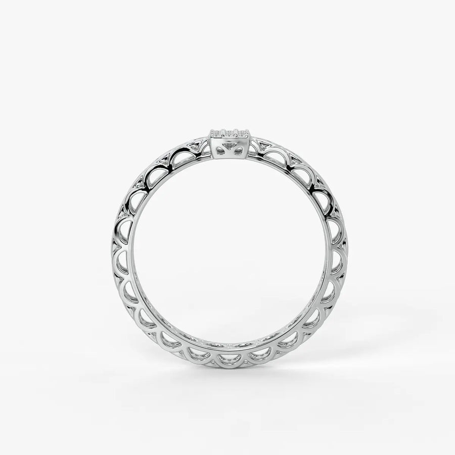 Lattice Cube Diamond Ring