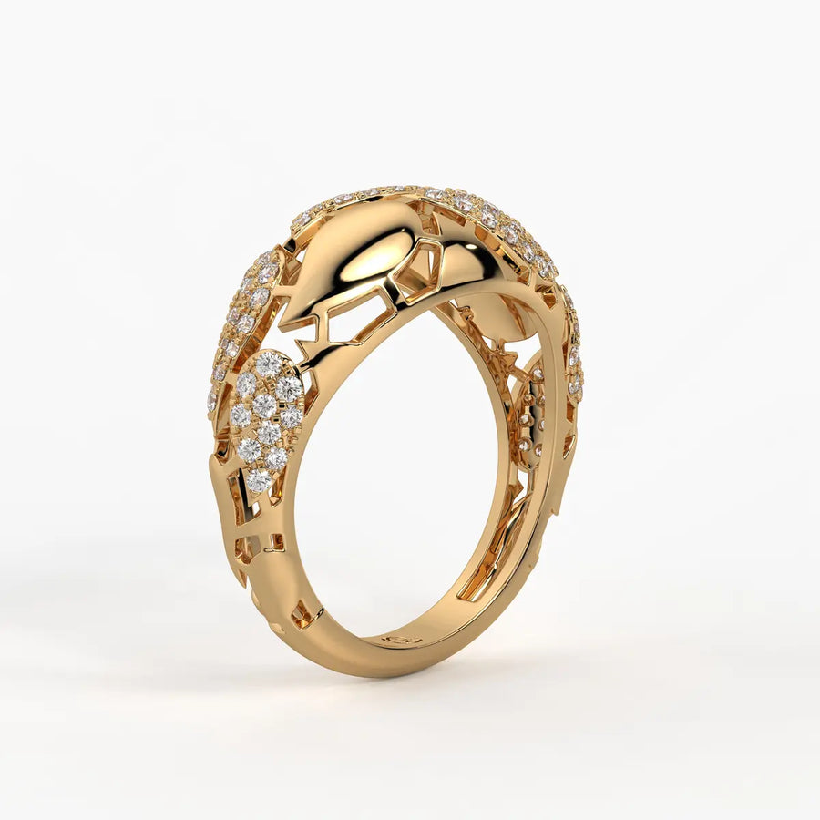 Floral Oval Cluster Ladies Ring