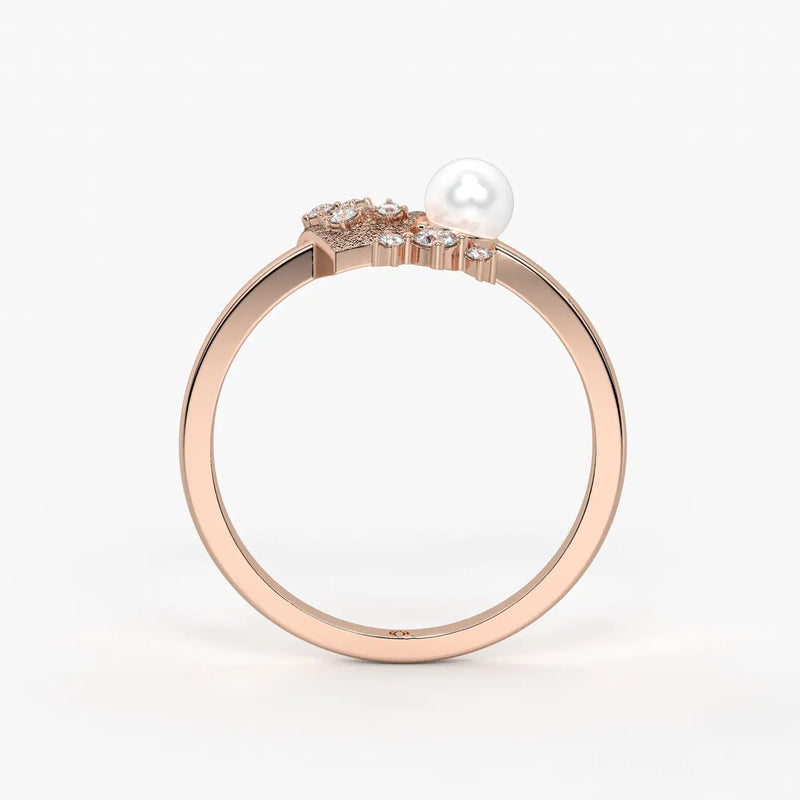 Floral Pearl Designer Ring