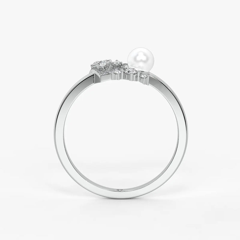 Floral Pearl Designer Ring