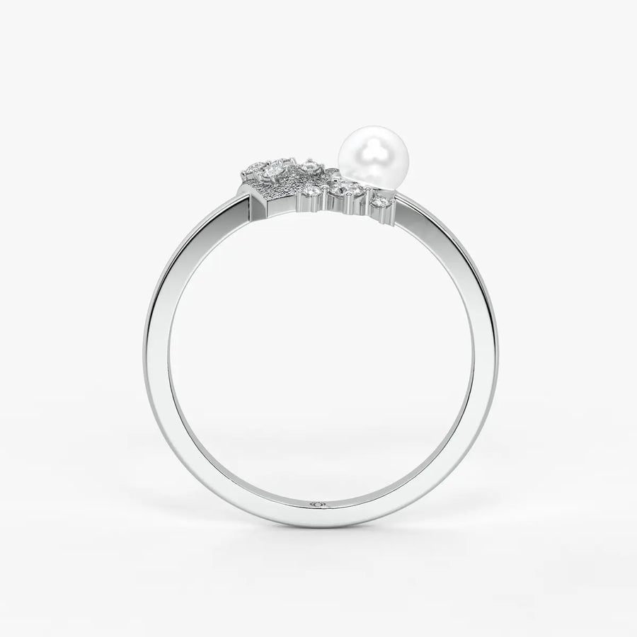 Floral Pearl Designer Ring