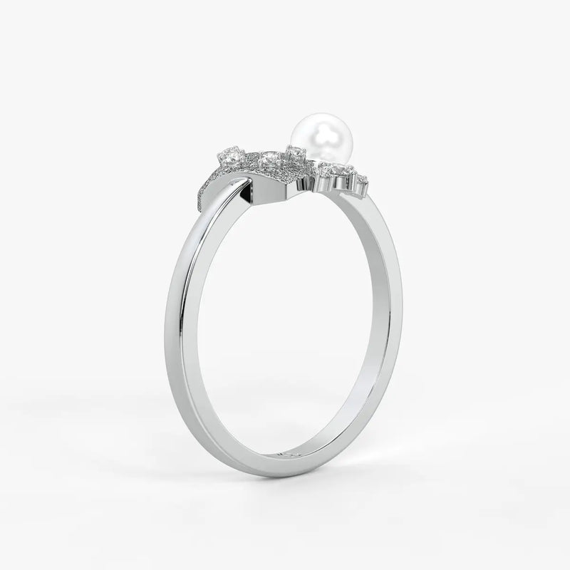 Floral Pearl Designer Ring