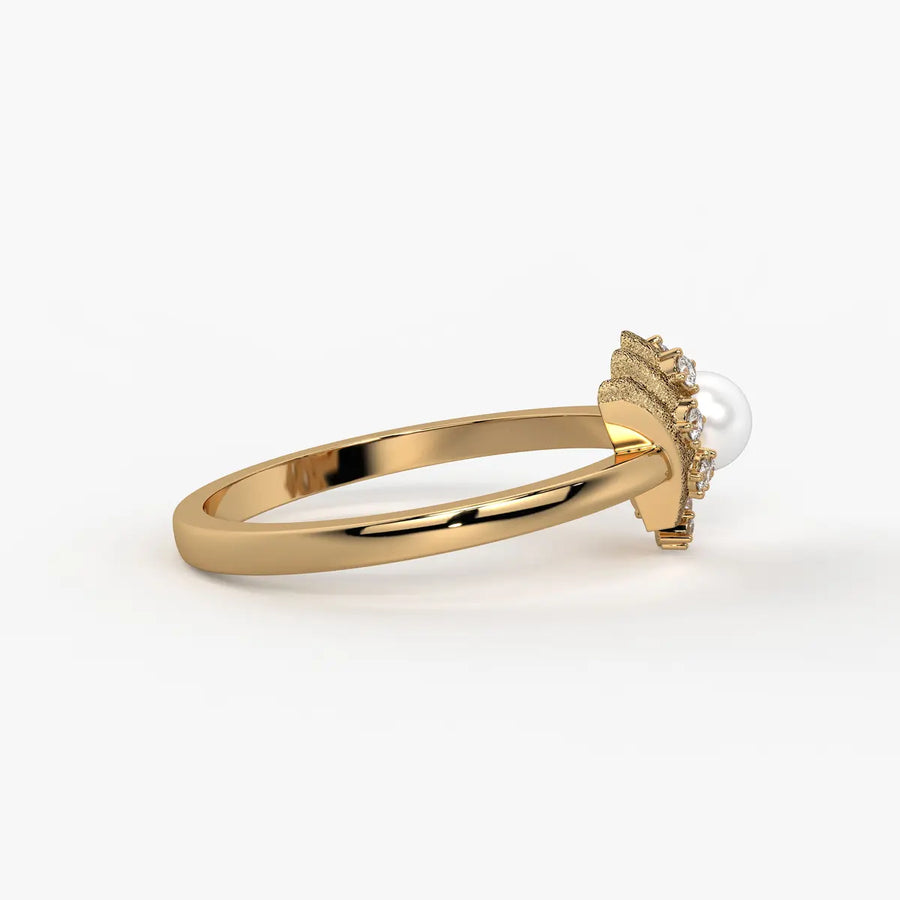 Floral Pearl Designer Ring