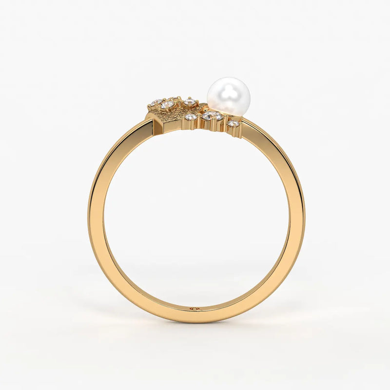 Floral Pearl Designer Ring