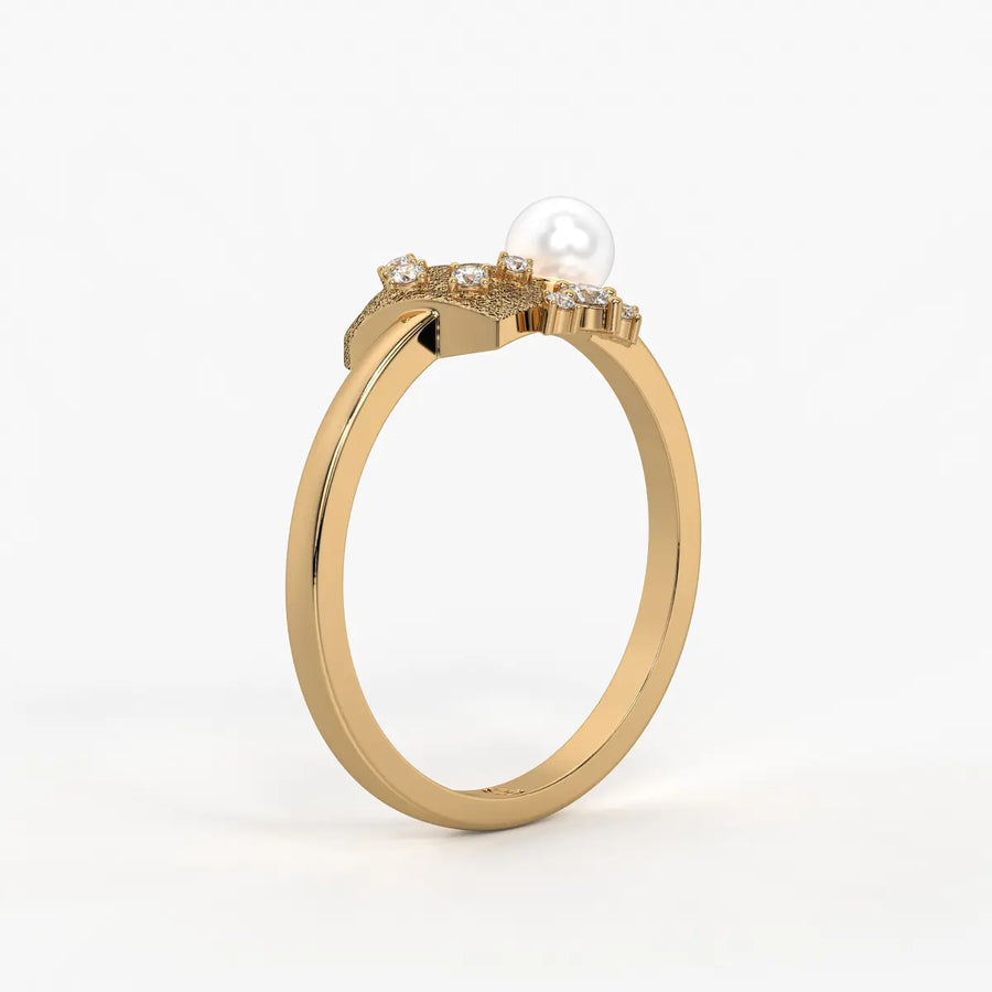 Floral Pearl Designer Ring