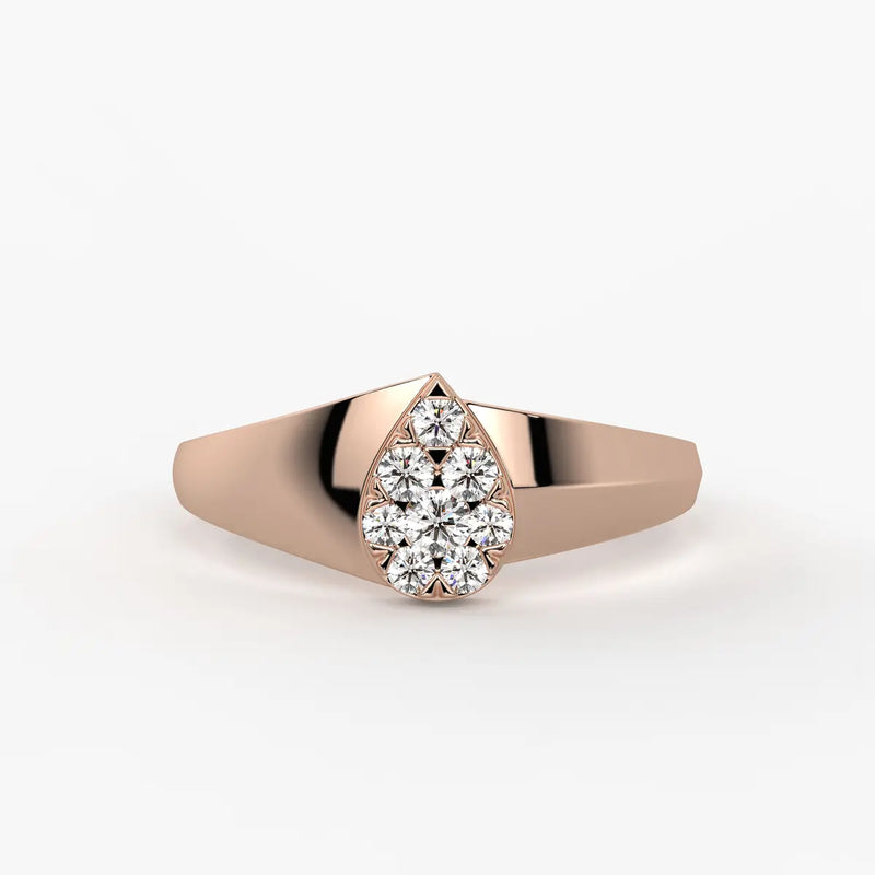 Heart Cluster Solitaire Ladies Ring