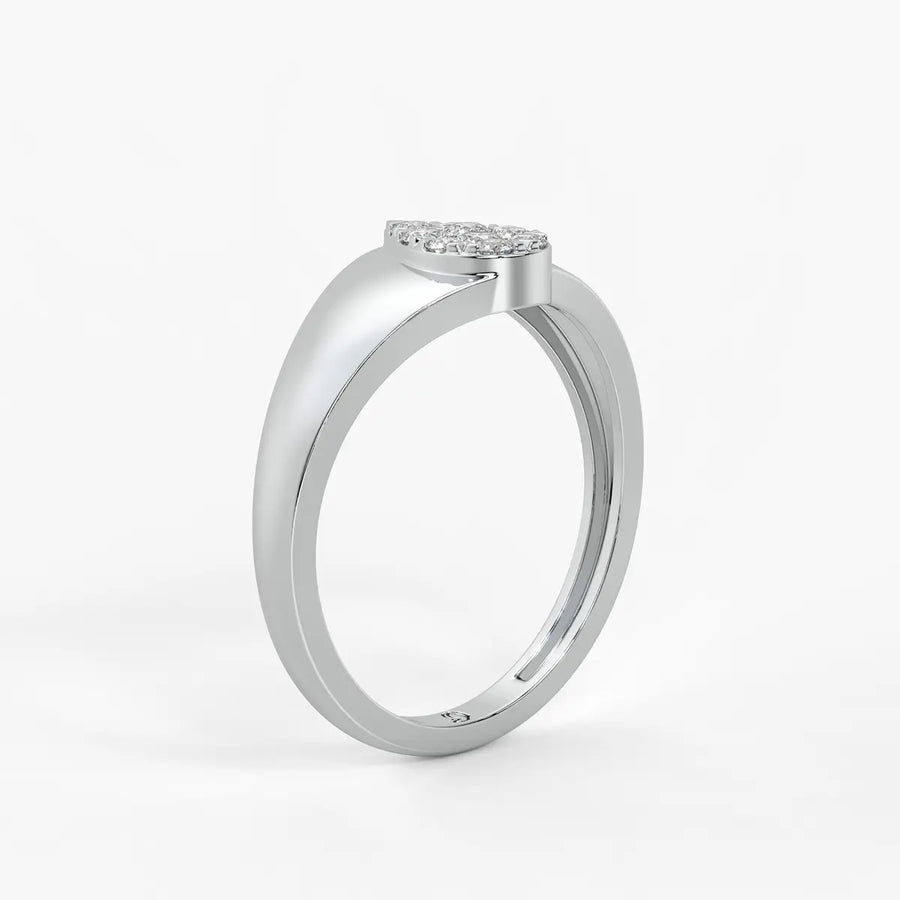 Heart Cluster Solitaire Ladies Ring