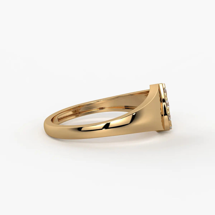 Heart Cluster Solitaire Ladies Ring