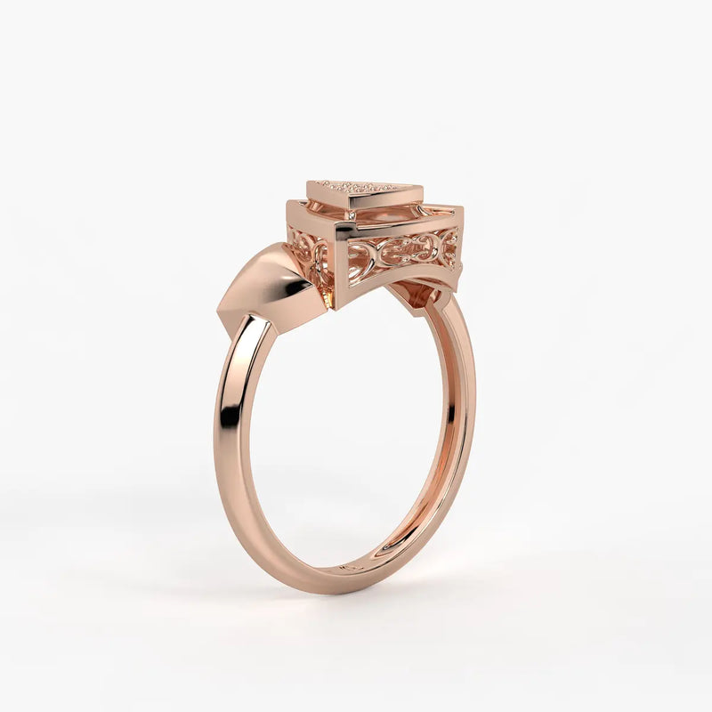 Triangle Frame Cluster Ladies Ring