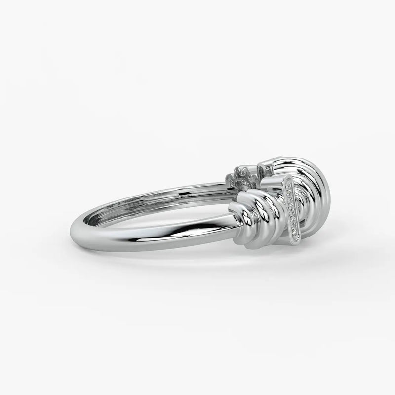 Ribbed Bar Accent Ladies Ring