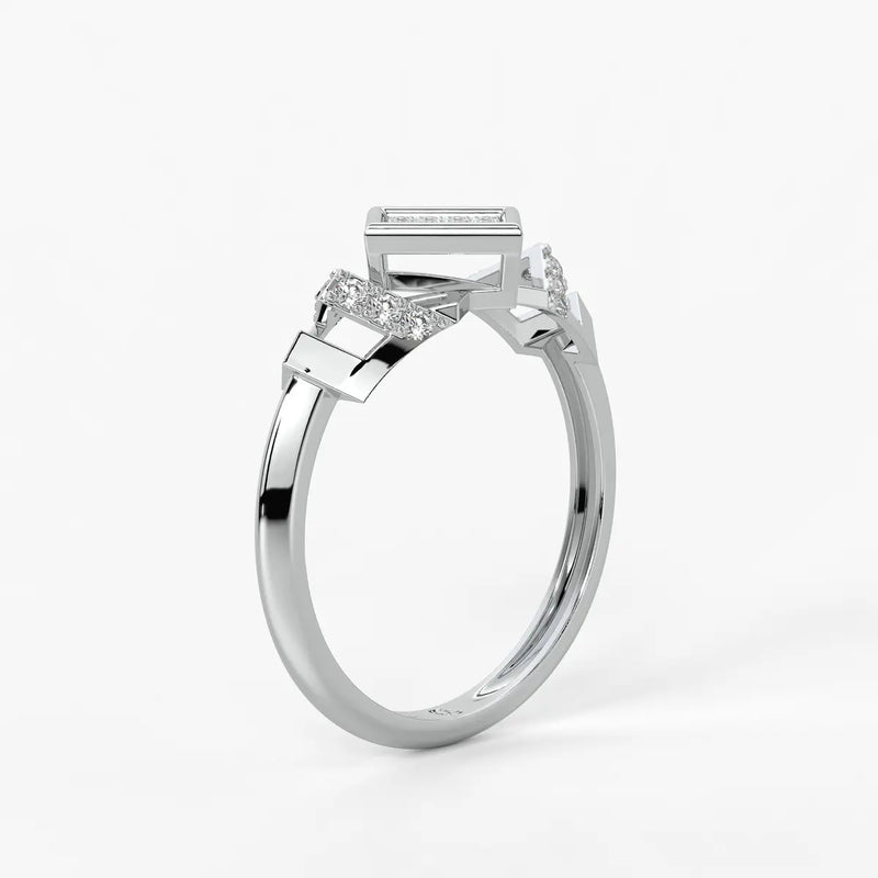 Square Halo Cluster Ladies Ring