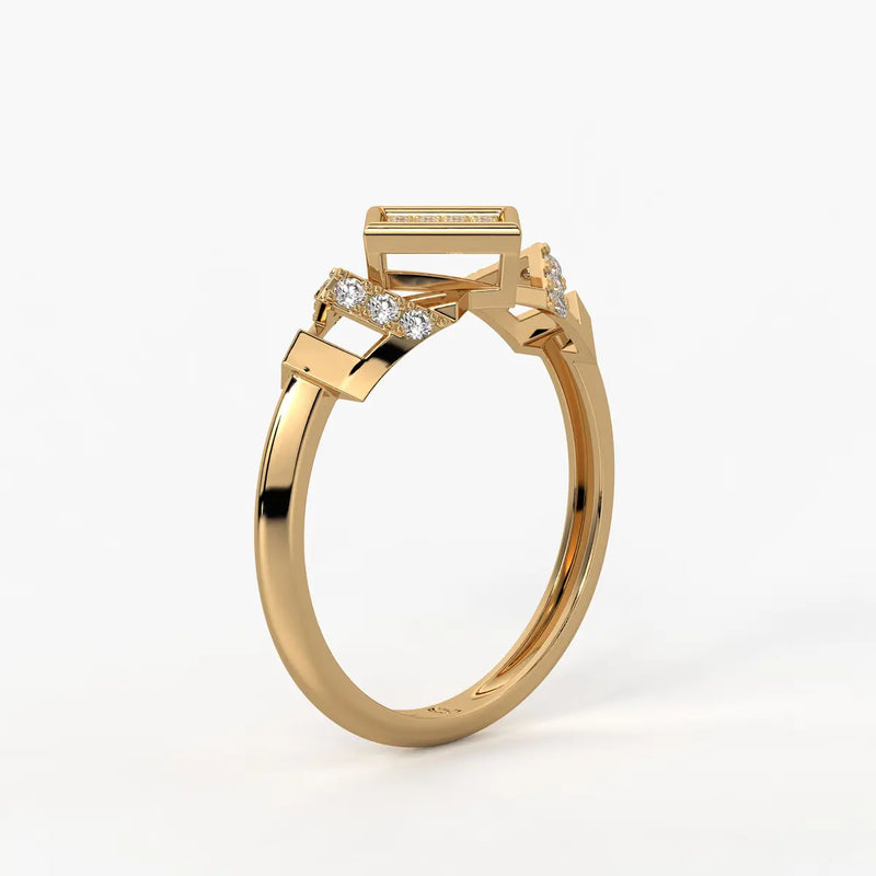 Square Halo Cluster Ladies Ring