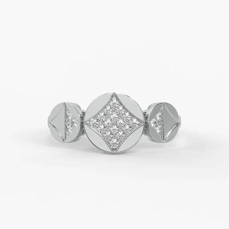 Geometric Cluster Designer Ladies Ring