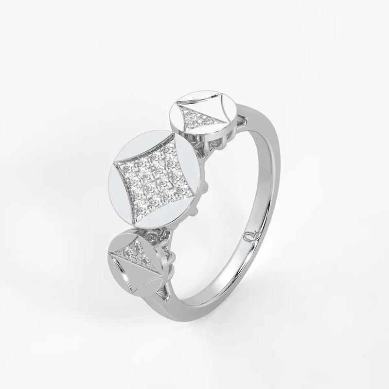 Geometric Cluster Designer Ladies Ring