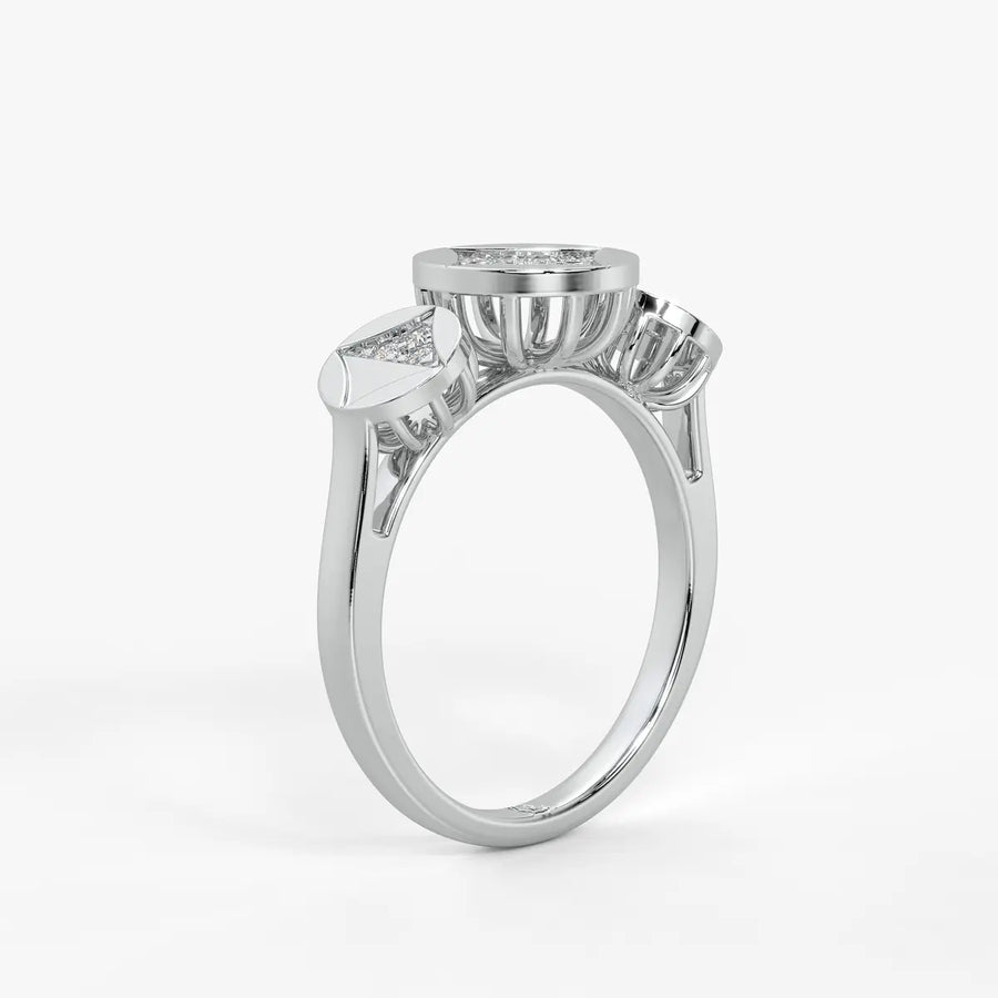 Geometric Cluster Designer Ladies Ring