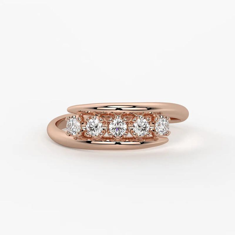 Arcveil Diamond Bypass Ring