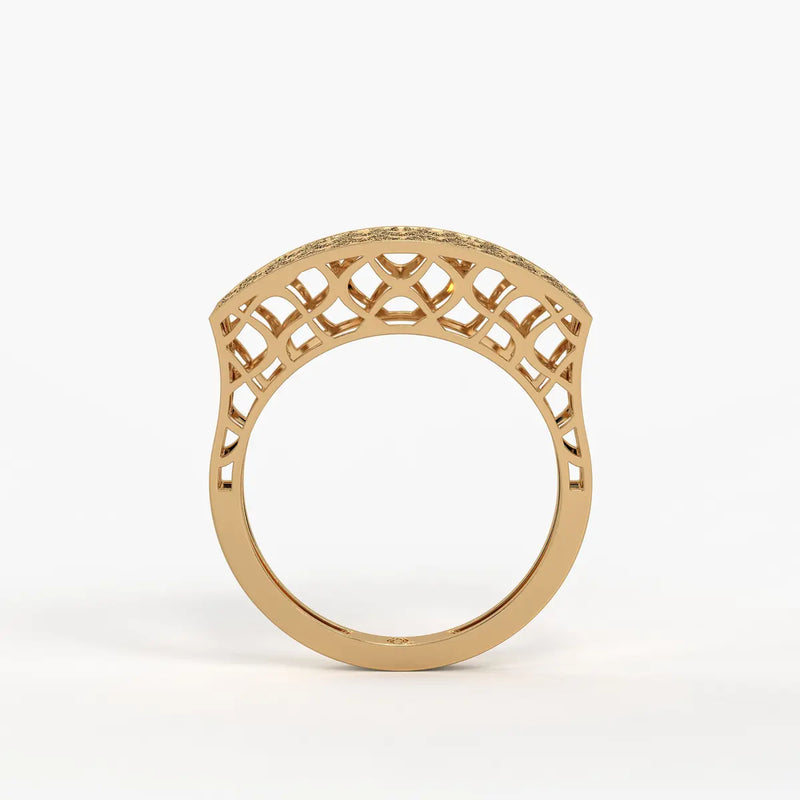 Lattice Veil Statement Ring