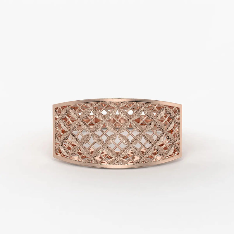 Lattice Veil Statement Ring