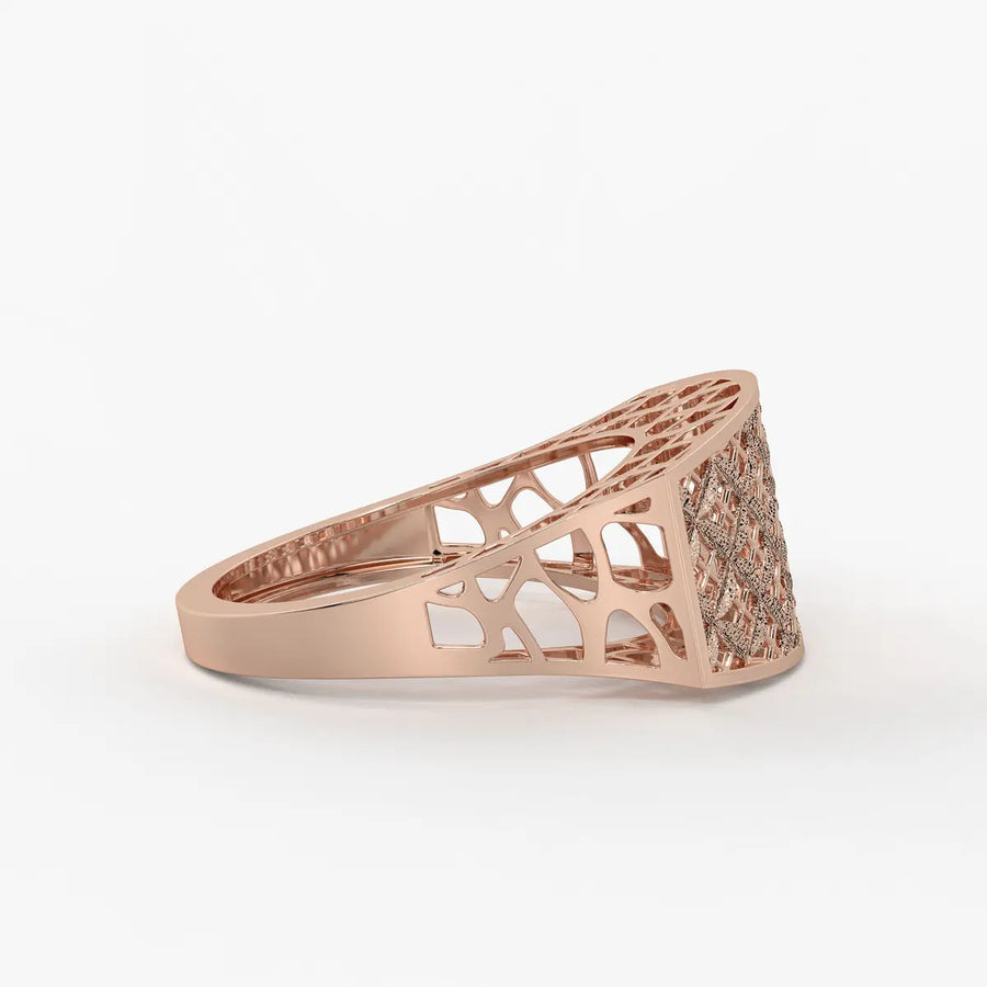 Lattice Veil Statement Ring