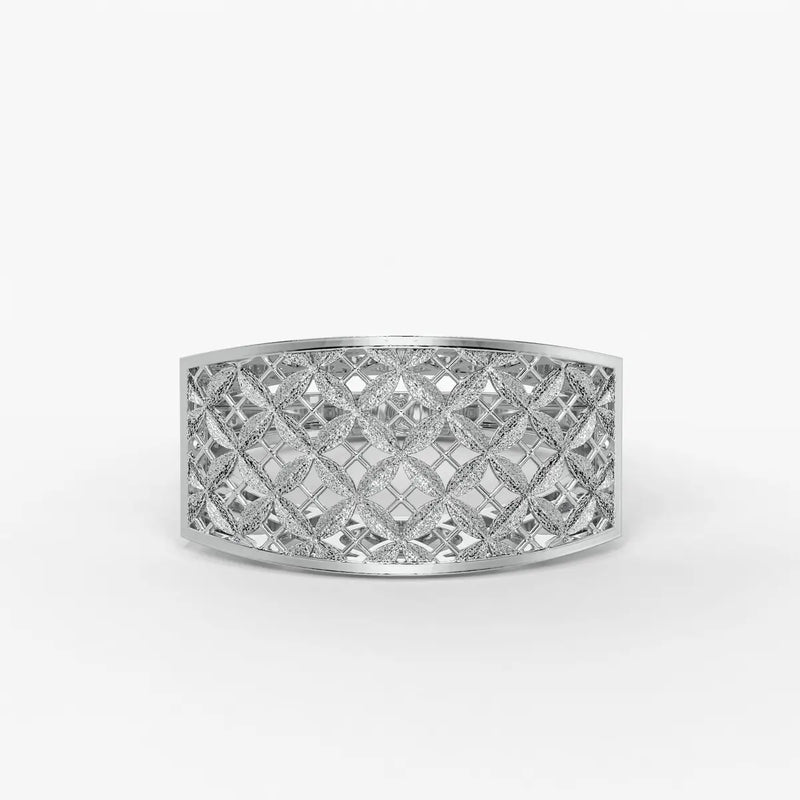 Lattice Veil Statement Ring