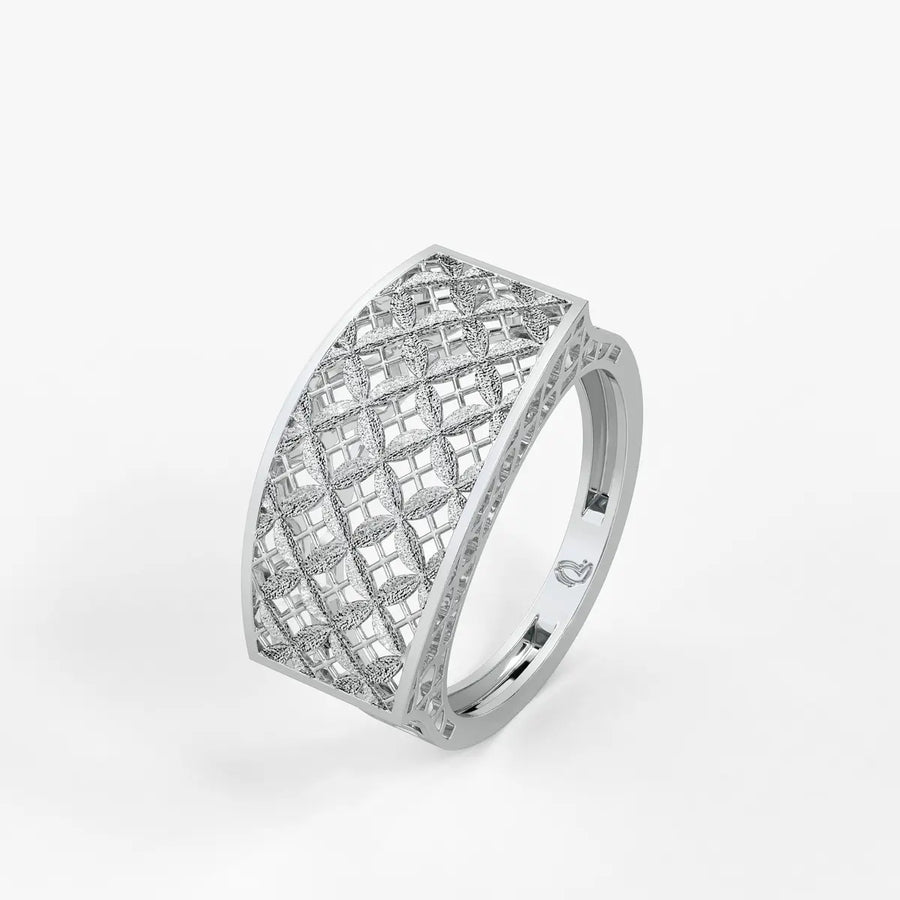 Lattice Veil Statement Ring