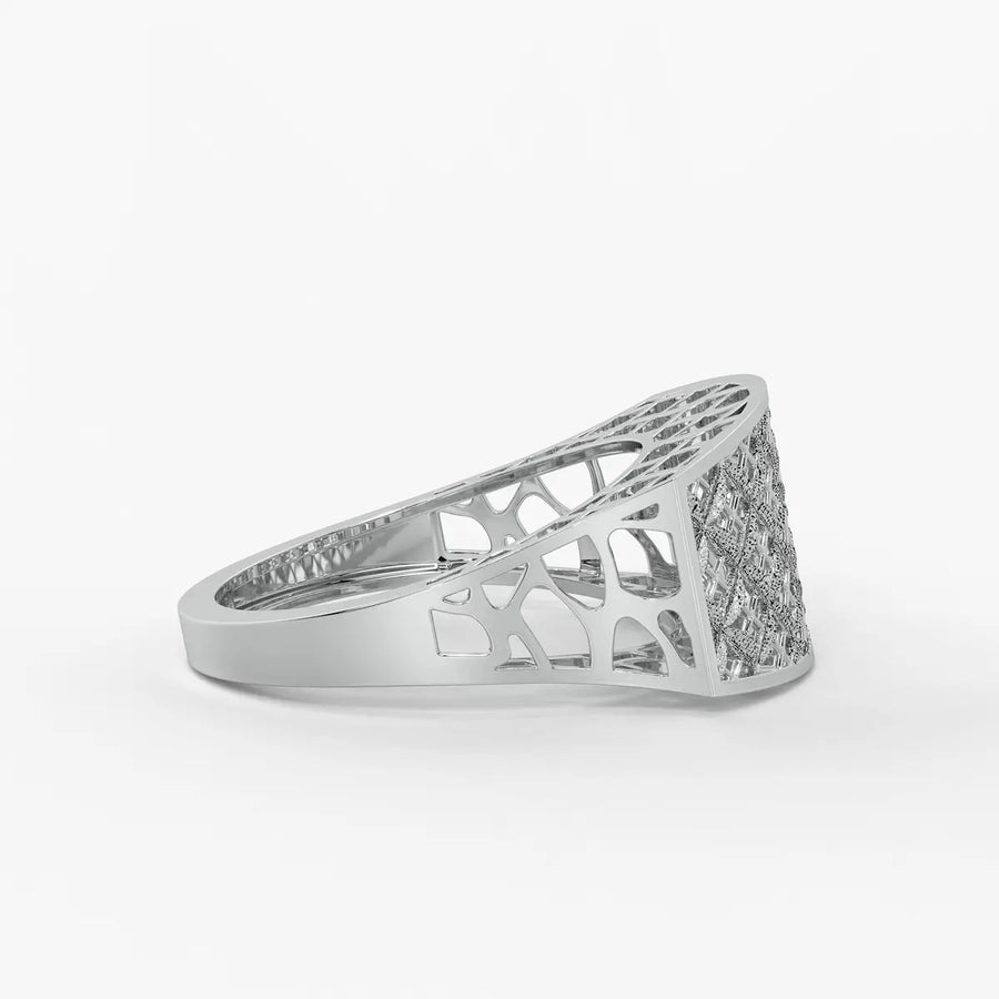 Lattice Veil Statement Ring