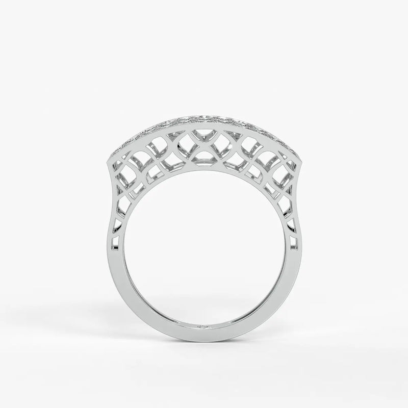 Lattice Veil Statement Ring