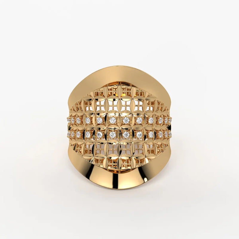 Elyndra Regal Mesh Halo Ring