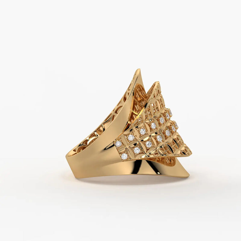 Elyndra Regal Mesh Halo Ring