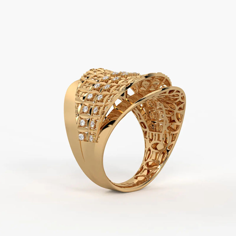 Elyndra Regal Mesh Halo Ring