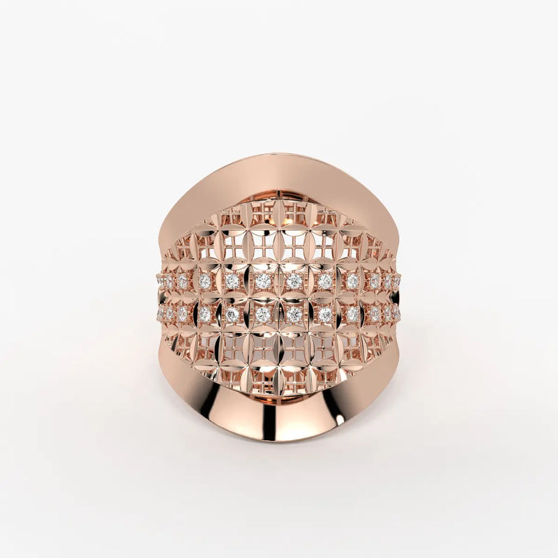 Elyndra Regal Mesh Halo Ring