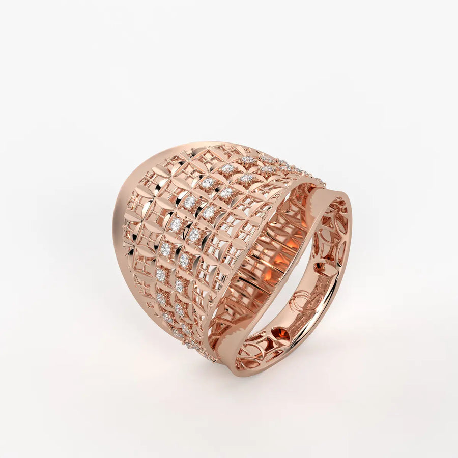 Elyndra Regal Mesh Halo Ring