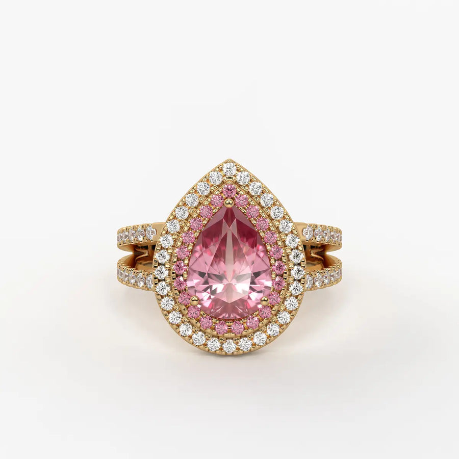 Roselle Crown Halo Ring