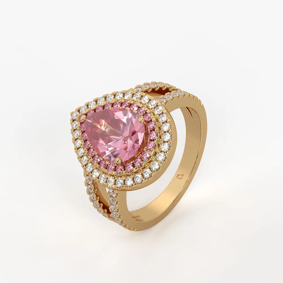 Roselle Crown Halo Ring