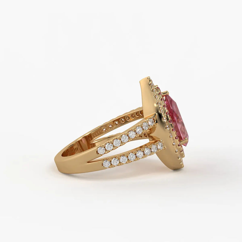 Roselle Crown Halo Ring