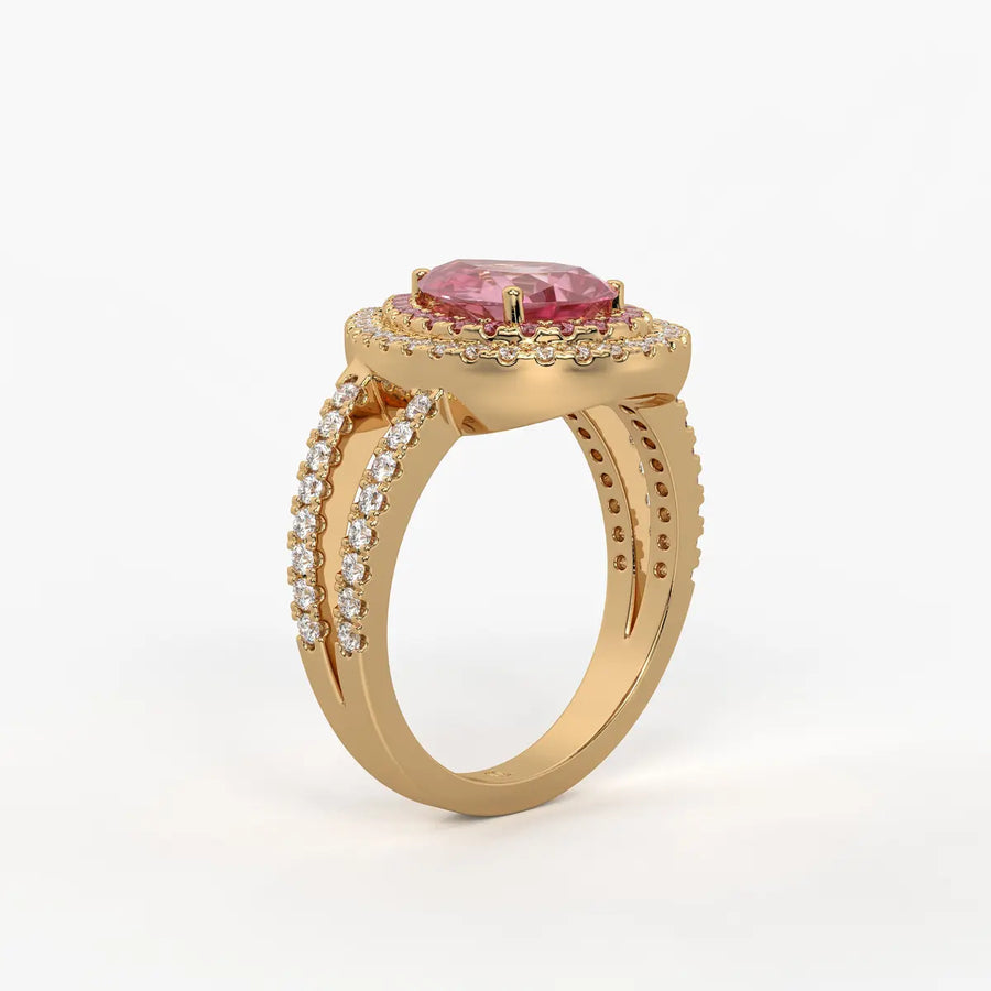 Roselle Crown Halo Ring