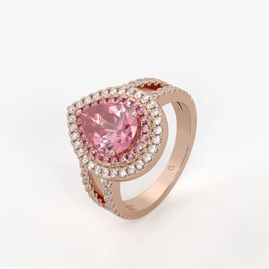 Roselle Crown Halo Ring