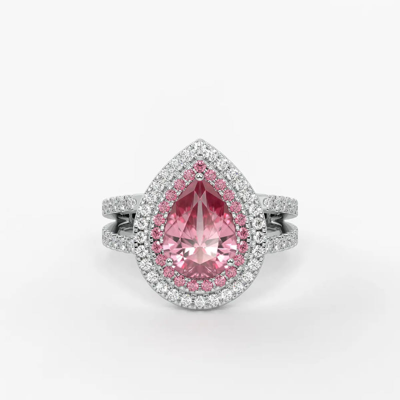 Roselle Crown Halo Ring