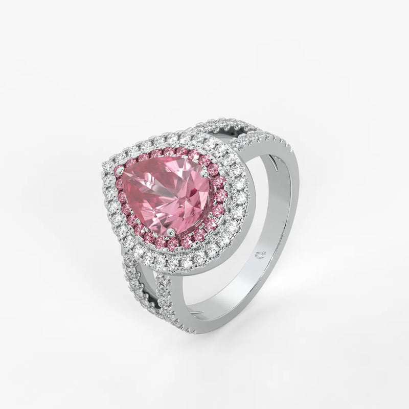 Roselle Crown Halo Ring