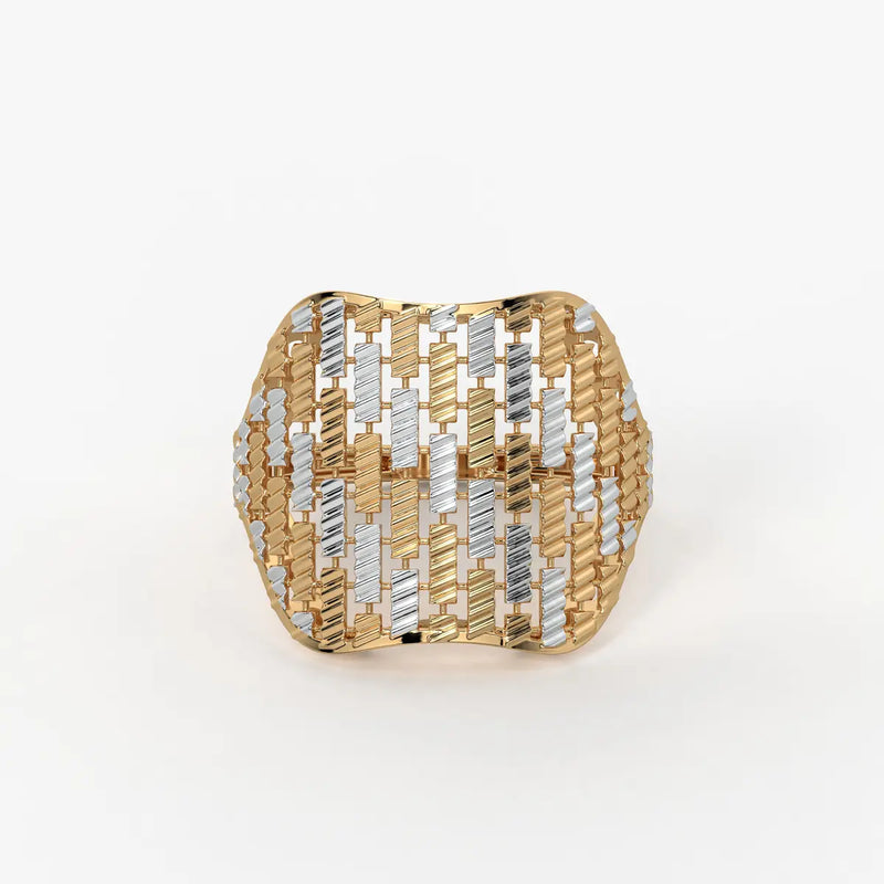Aurevra Lattice Crest Statement Ring
