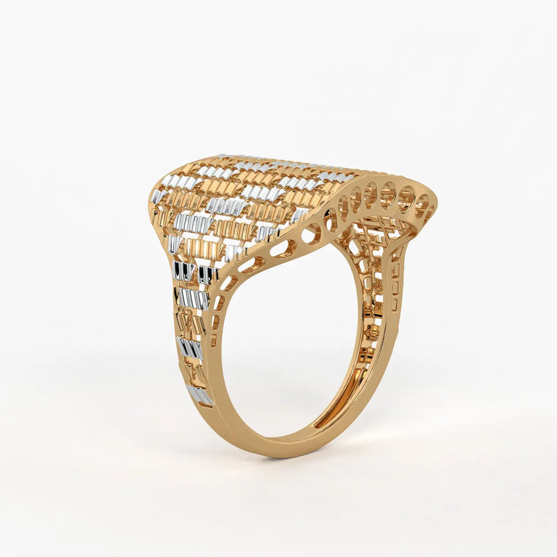Aurevra Lattice Crest Statement Ring