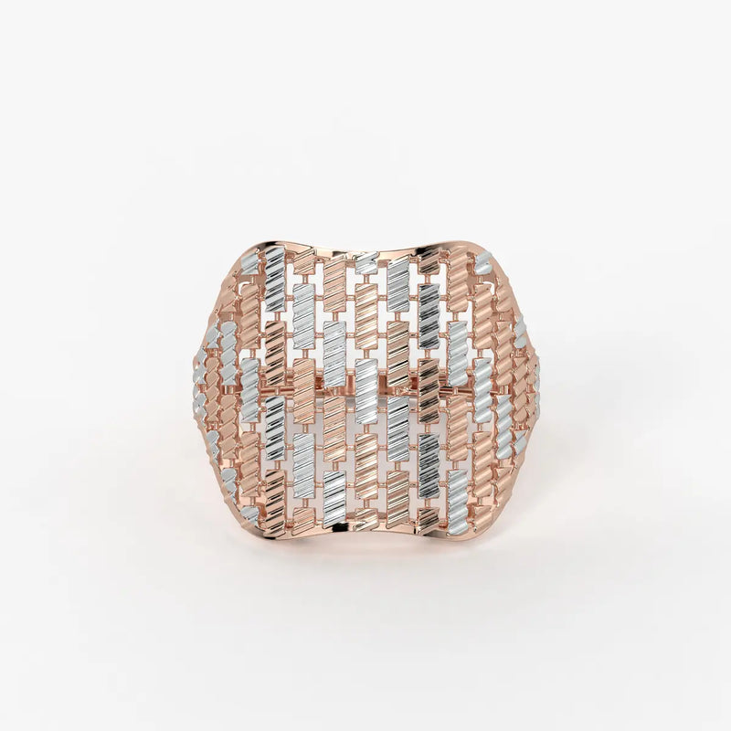 Aurevra Lattice Crest Statement Ring