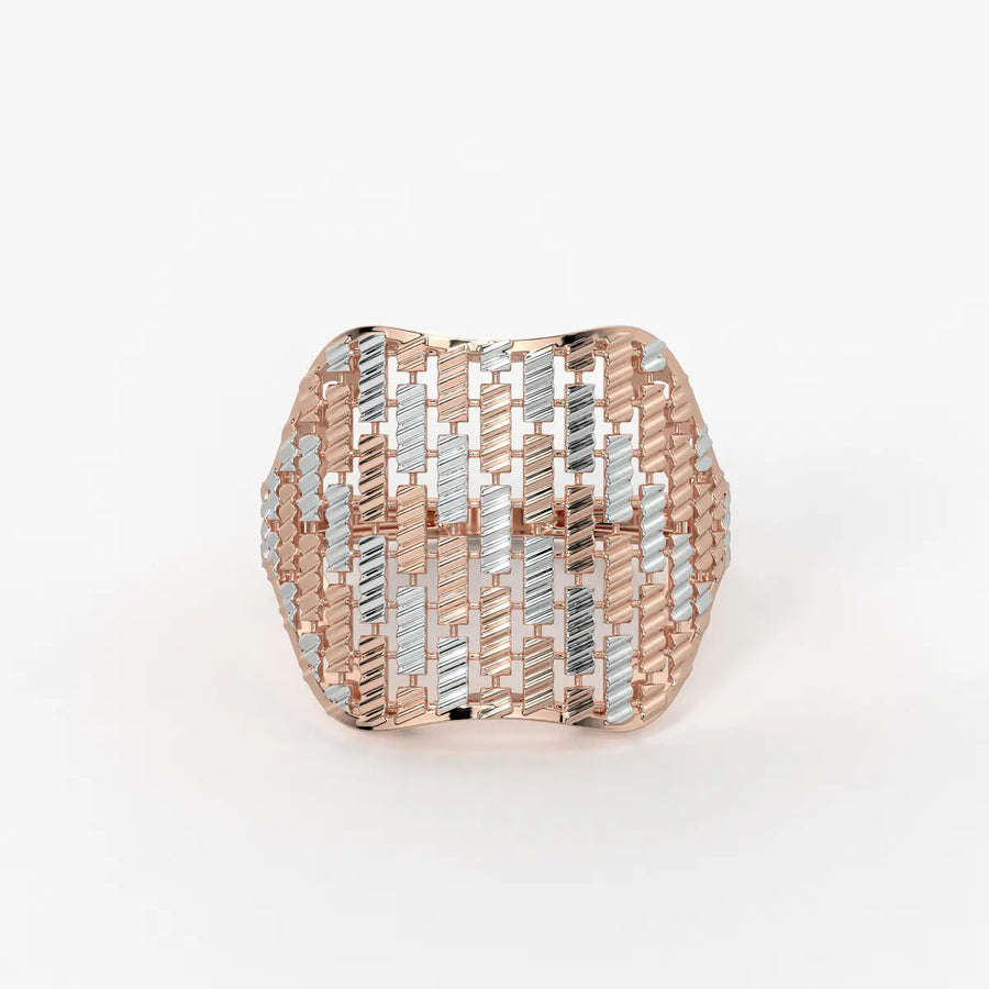 Aurevra Lattice Crest Statement Ring