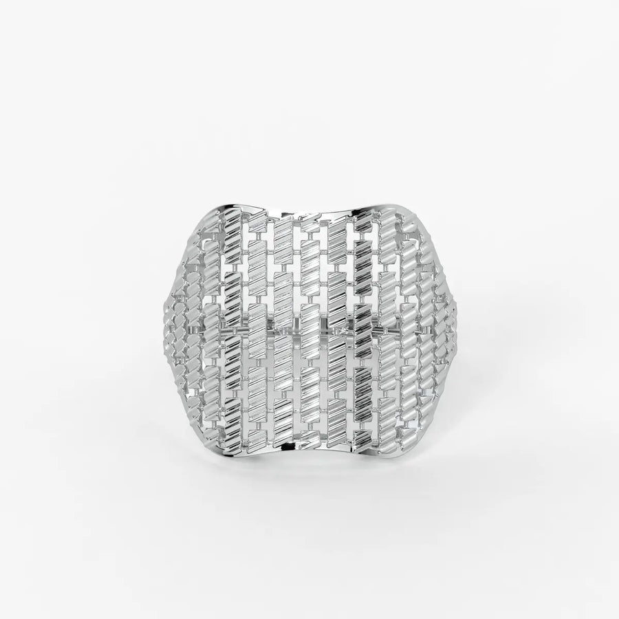 Aurevra Lattice Crest Statement Ring